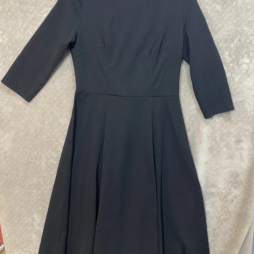 DRESS TELLS Dress Women Medium Black Sheath Fit Flare Retro Remake Career